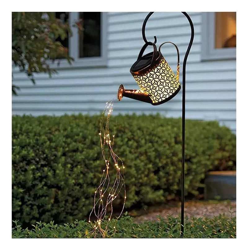 Regador Solar Led Para Jardim Com Luz Decorativa Fio Cobre