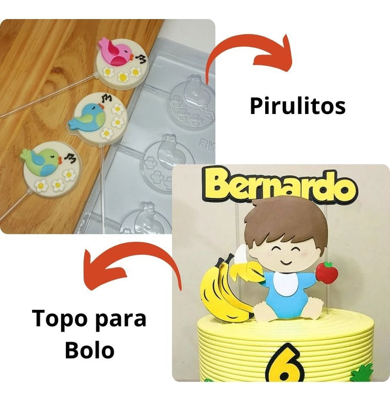 Palito Para Topo De Bolo 28cm Cristal 100 Und + 200 Und D...