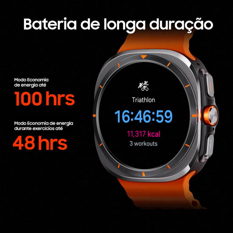 Samsung Galaxy Ultra Smartwatch Titânio Resistente A Água Caixa Preto Pulseira Preto