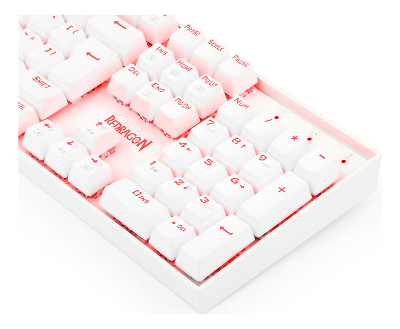 Redragon Mitra Single Color Lunar White Switch Vermelho