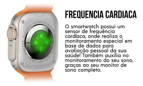 Smart Watch T800 Ultra 8, série de relógios inteligentes, 49 mm, capa sensível ao toque, cinza, malha branco