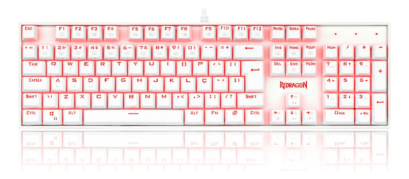 Redragon Mitra Single Color Lunar White Switch Vermelho