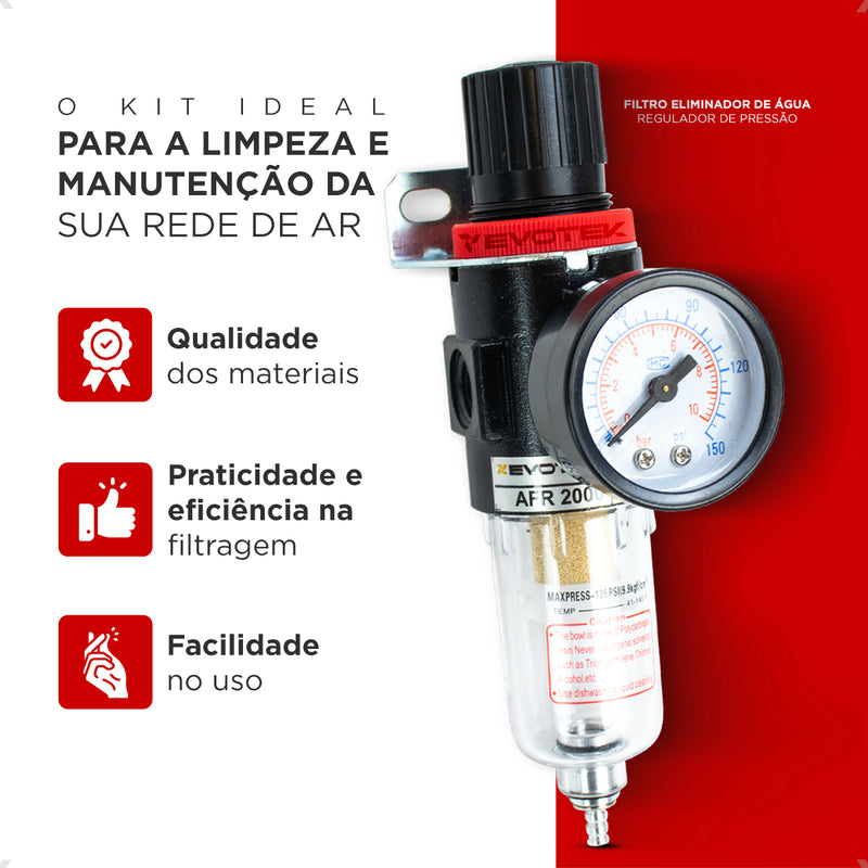Filtro Ar 1/4 Eliminador De Água Suporte Pressão Compressor