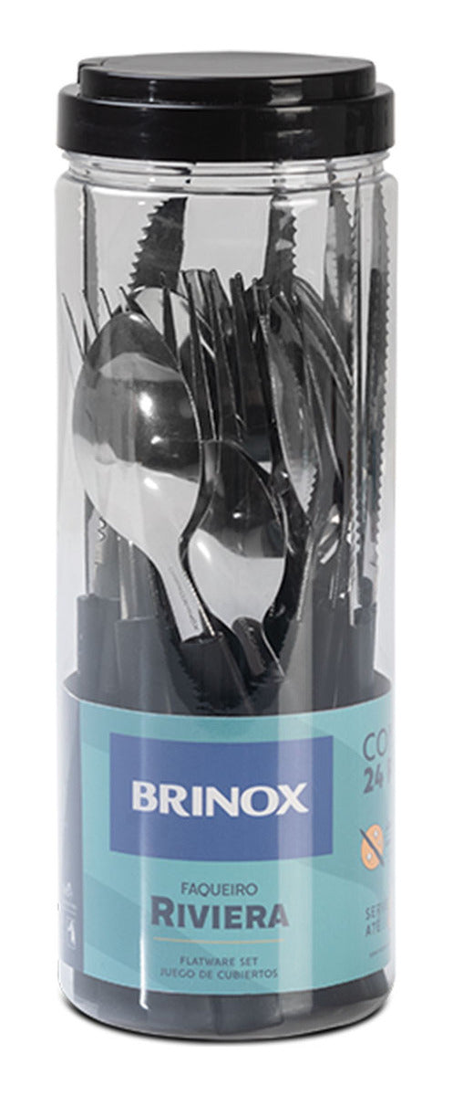 Jogo Talheres Em Aço Inox 24 Peças Riviera Brinox - Cores Cor Vermelho