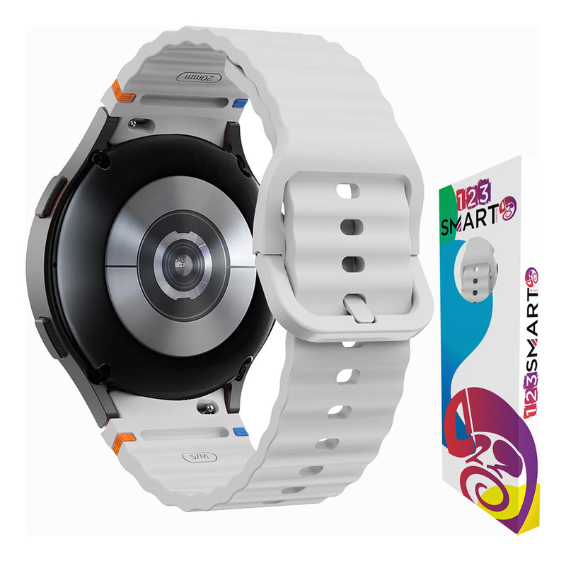 Pulseira De Silicone Ridge 3 Cores 123-alc-07 Marca 123smart Compavel Com Samsung Galaxy Watch 4 5 6 7 Fe 40mm 42mm 43mm 44mm 45mm 46mm 47mm Classic Pro - Cor Preto