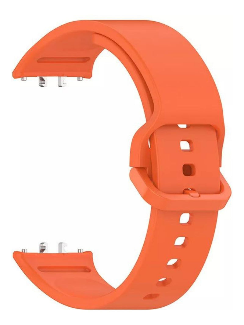 Pulseira Fecho Silicone Para Samsung Galaxy Fit 3 Sm-r390 Cor Nude Largura Da Pulseira 20 Mm