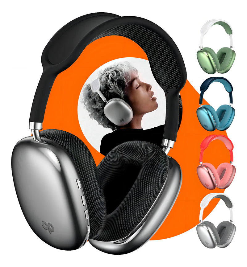 Fone De Ouvido Bluetooth Over-ear Recarregável Sem Fio P9 Air Max Altuspro Com Microfone Regulável Para Academia Esportes Corrida Lazer Cor Preto