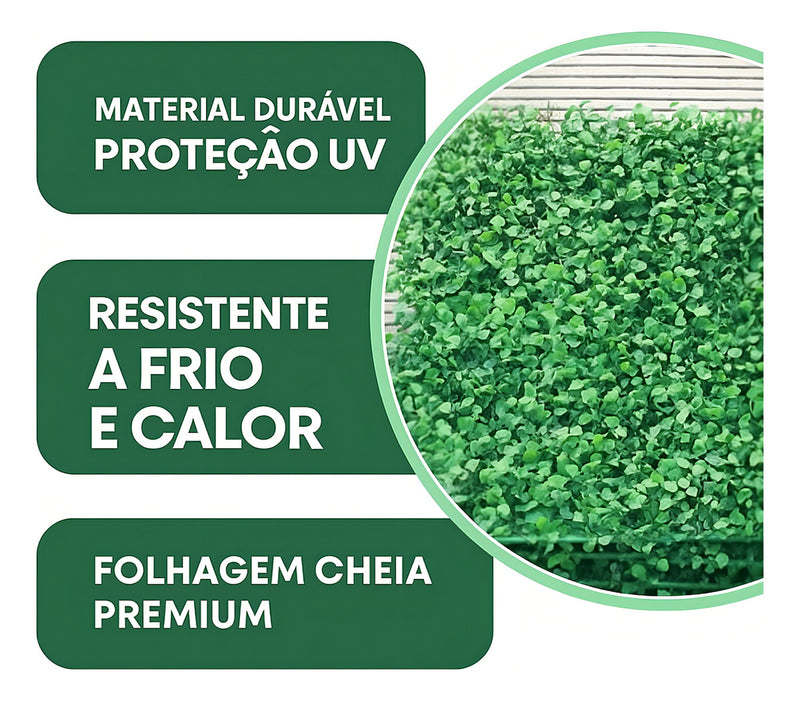 Kit 10 Placa Grama De Buchinho 40x60 Jardim Vertical Artificial Para Area Interna e Externa Com Proteção UV