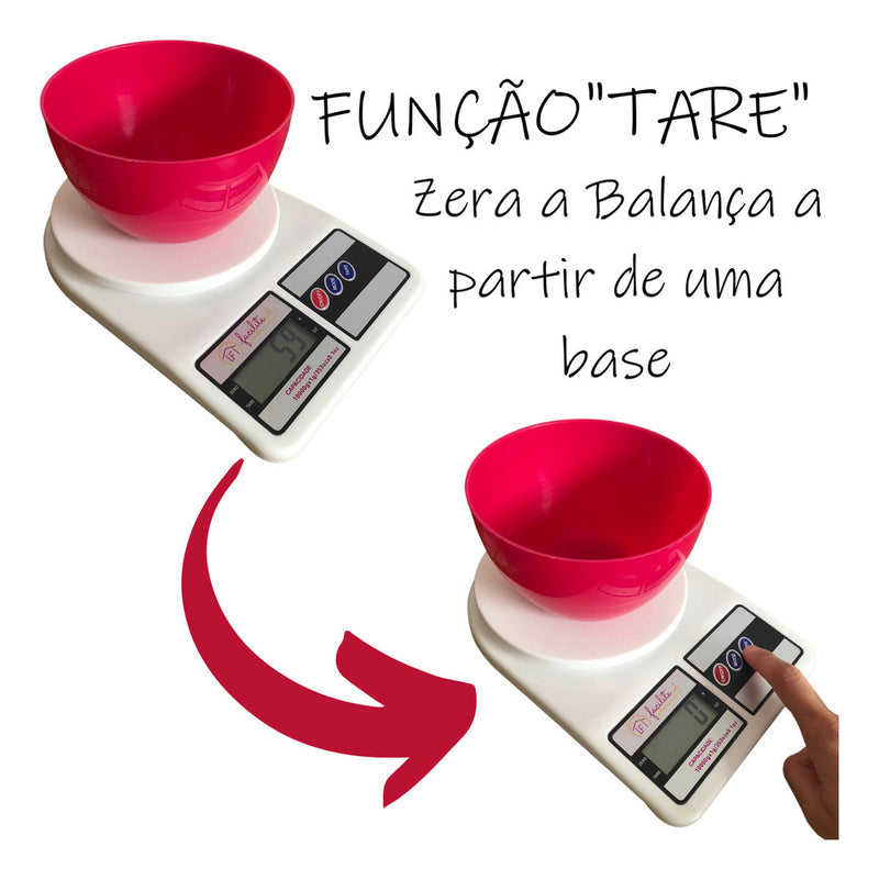 Balança Digital De Cozinha Electronic Sf-400 Pesa Até 10kg Capacidade máxima 10 g Cor Branco