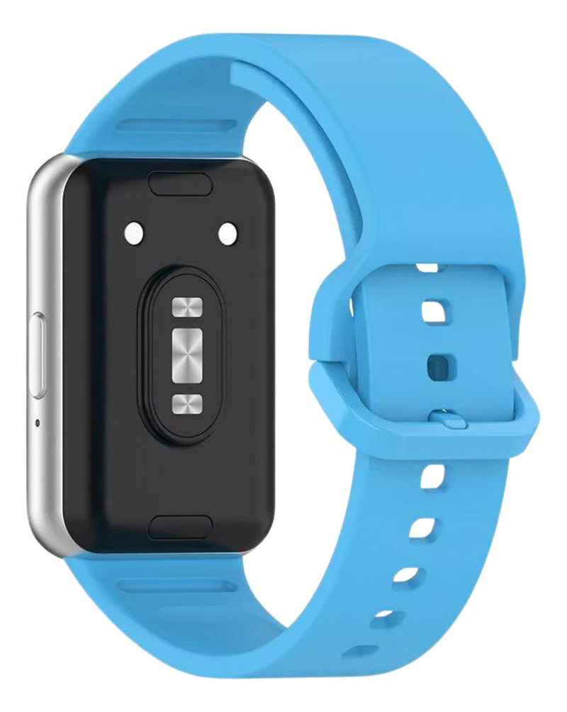 Pulseira Fecho Silicone Para Samsung Galaxy Fit 3 Sm-r390 Cor Nude Largura Da Pulseira 20 Mm