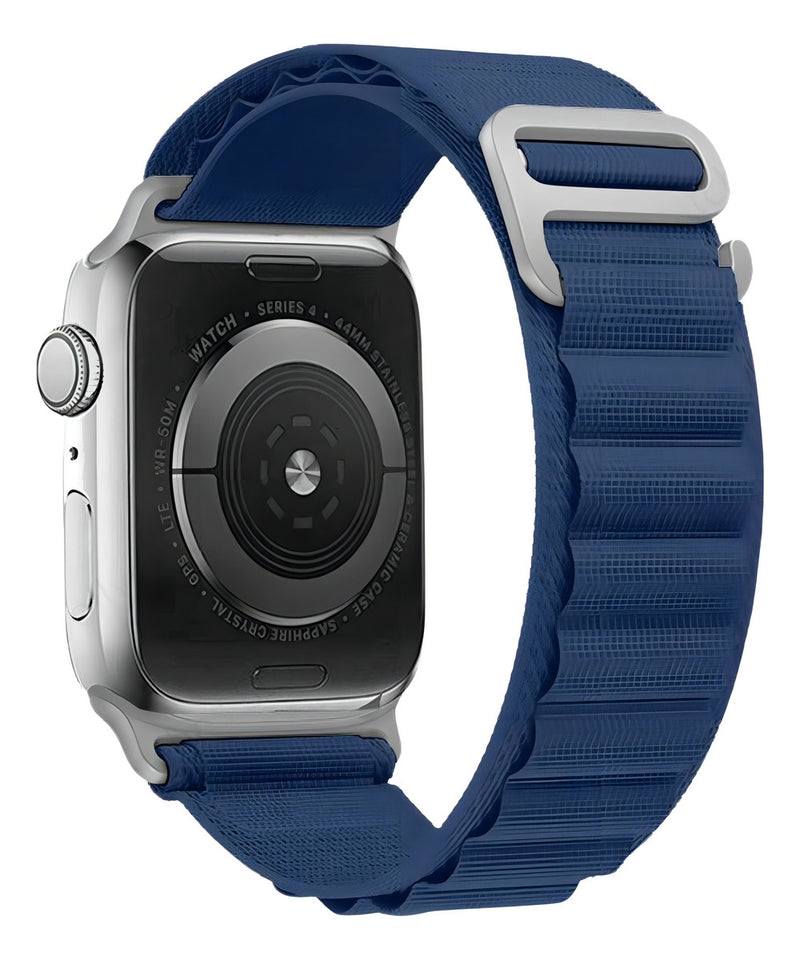 Pulseira Alpine para apple watch ultra 49mm/45mm/44mm/42mm de larguras feita em nylon/ elastano fivela (g-hook loop) cor preto comprimento total 21