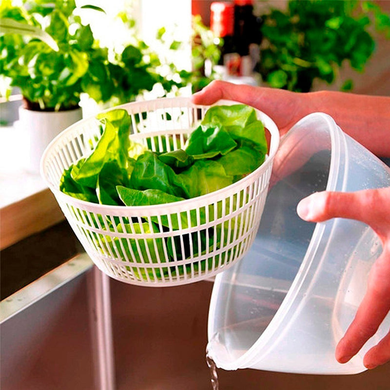 Centrífuga De Salada Secador Verduras Manual 4 Litros Cores Cor Cinza
