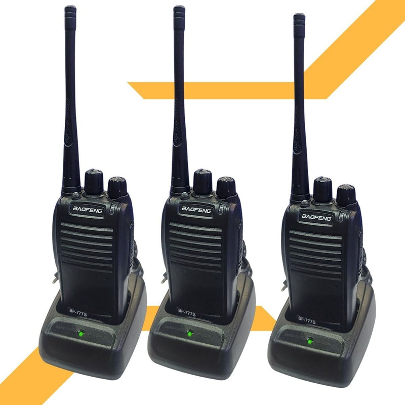 Kit 4 Radio Comunicador BF-777s Profissional Ht Uhf 16 Canais 400-470MHz Preto