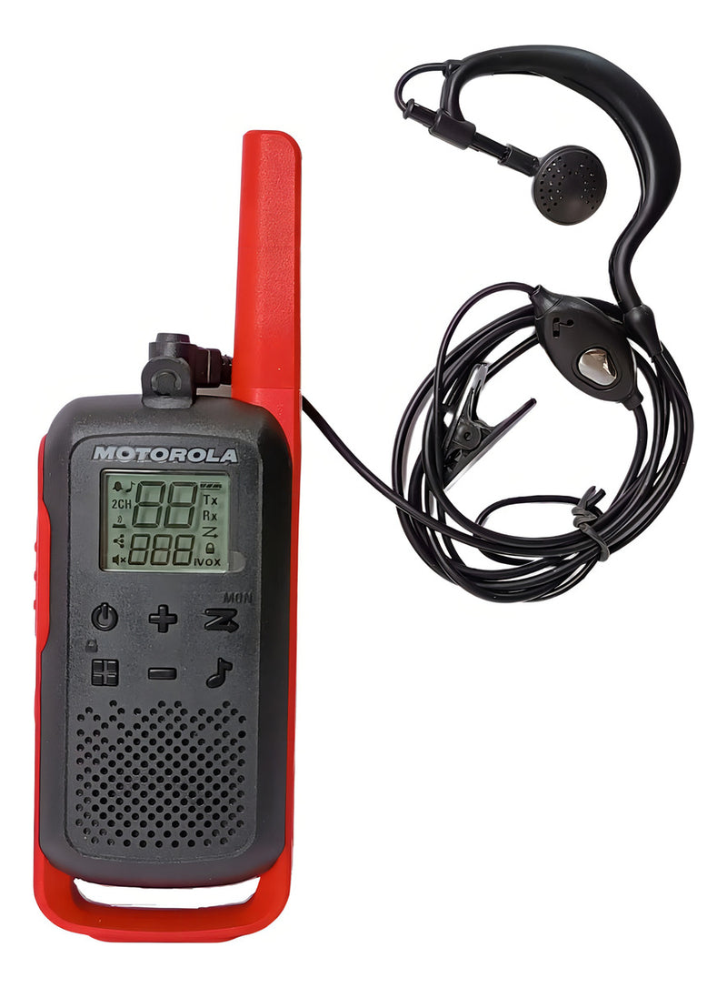 Rádio Comunicador Talkabout Motorola T210BR Alcance Até 32km UHF Cor Vermelho e Preto