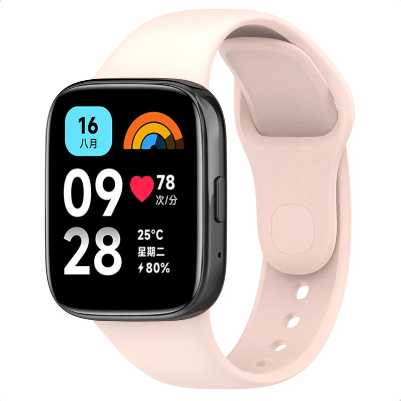 Pulseira De Silicone Sport Para Xiaomi Redmi Watch 3 Active Cor Bege Largura Da Pulseira 20 Mm