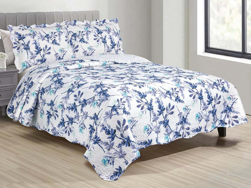 Kit Colcha 2 Peças Microfibra 160cm X 230cm Galáxia Cor Azul