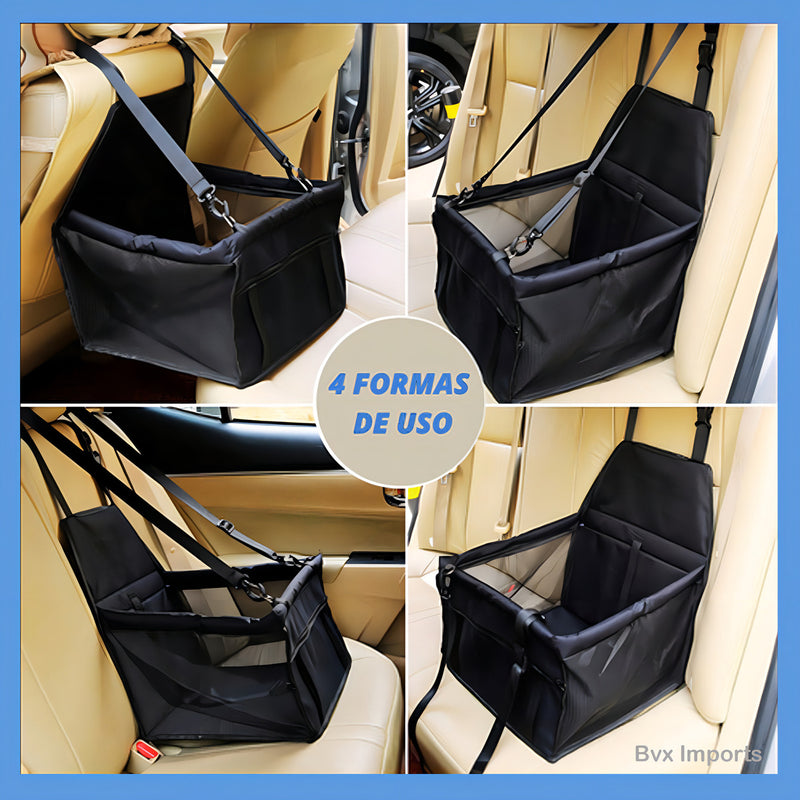 Cadeira Cadeirinha Assento De Pet Carro Transporte Cão Gato Cor Preto
