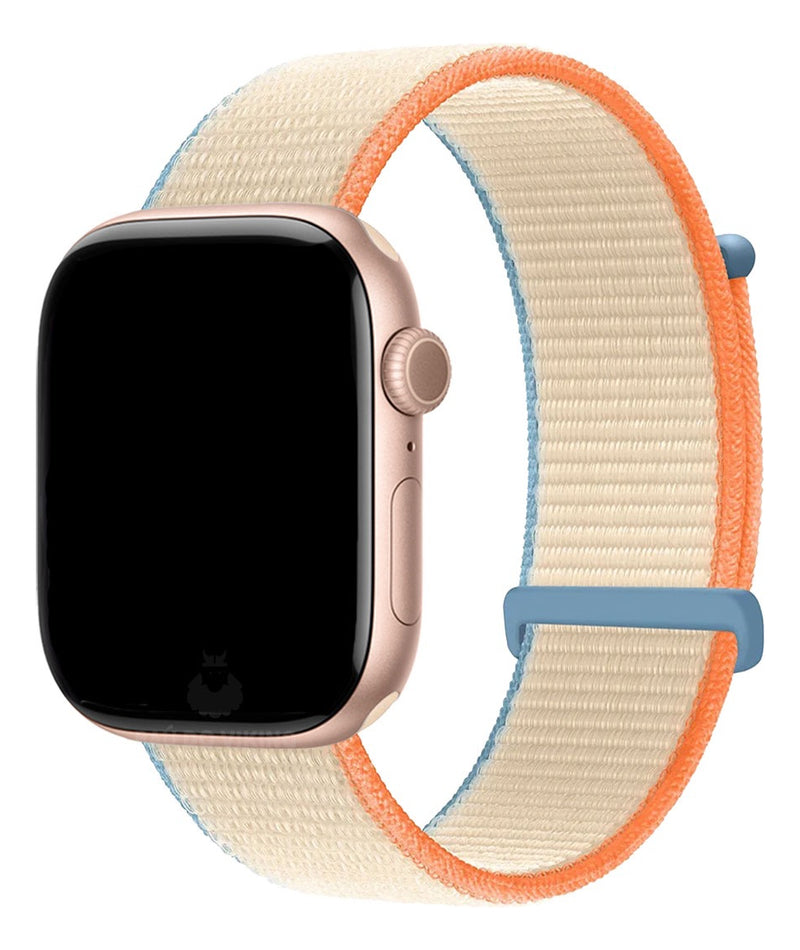 Baú do Viking pulseira Nylon Loop rosa areia compatível com Apple Watch 38/40/41/42mm