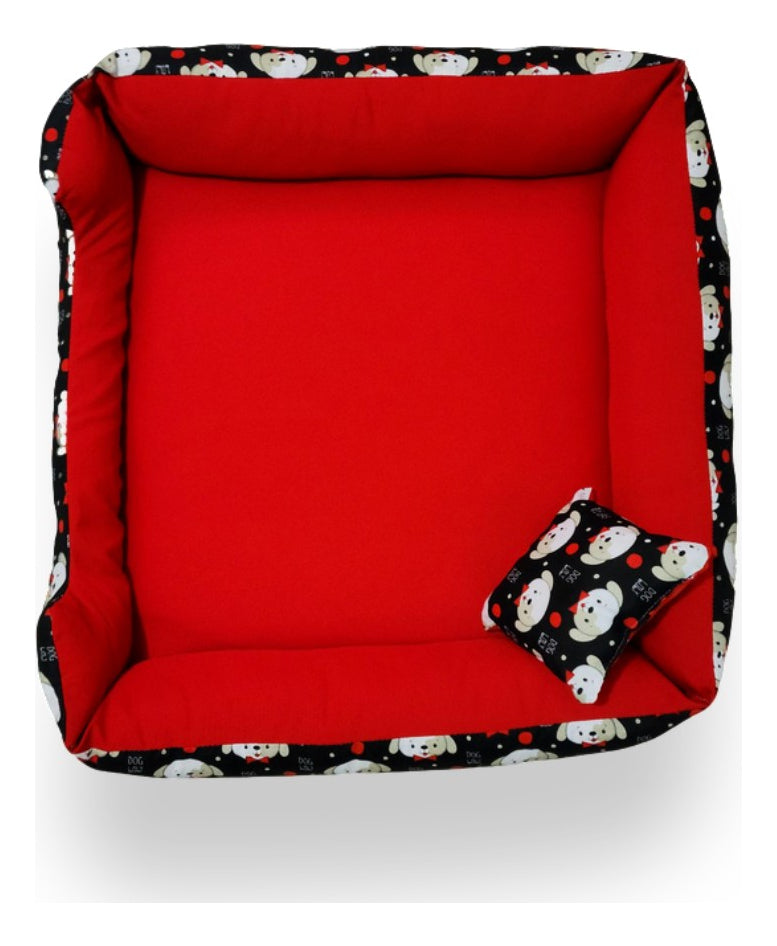 Cama Cachorro 70x70 Cama Pet Pra Cachorro Grande + Manta Cor Marrom De Coroinhas