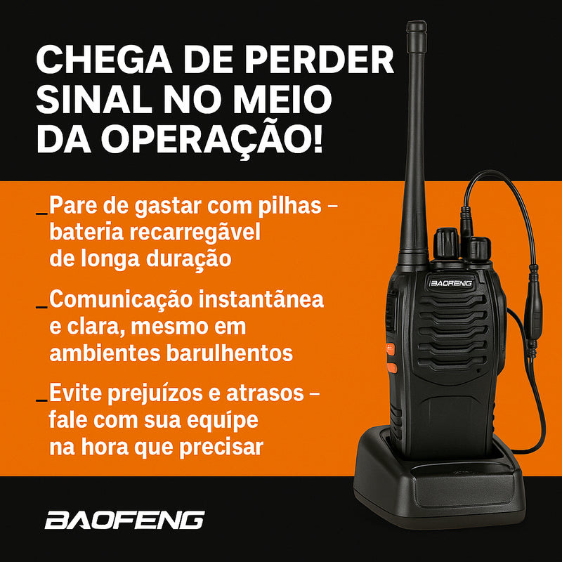 Kit 2 Radio Comunicador Walk Baofeng 777s Alcance 9km Bandas de freqüência UHF Cor Preto
