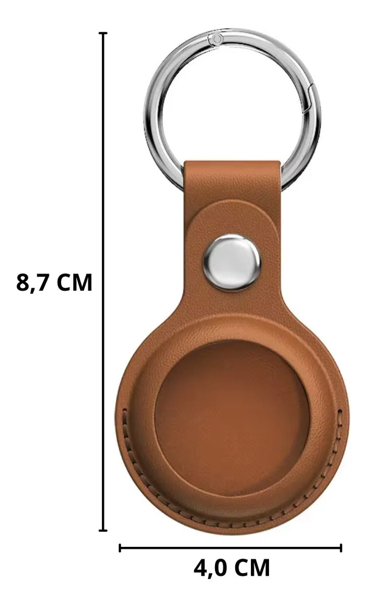 Capa Case De Couro Para Airtag Com Chaveiro Premium