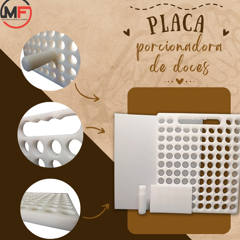 Placa Porcionadora De Doces (brigadeiro, Beijinho) Mix Formas 15g Cor Branco