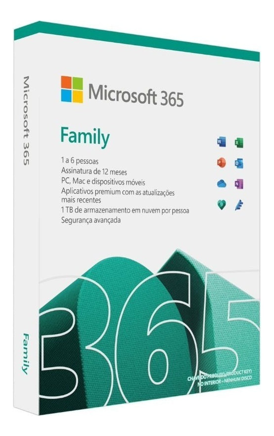 Microsoft Office 365 Family Licença de 12 Meses Físico
