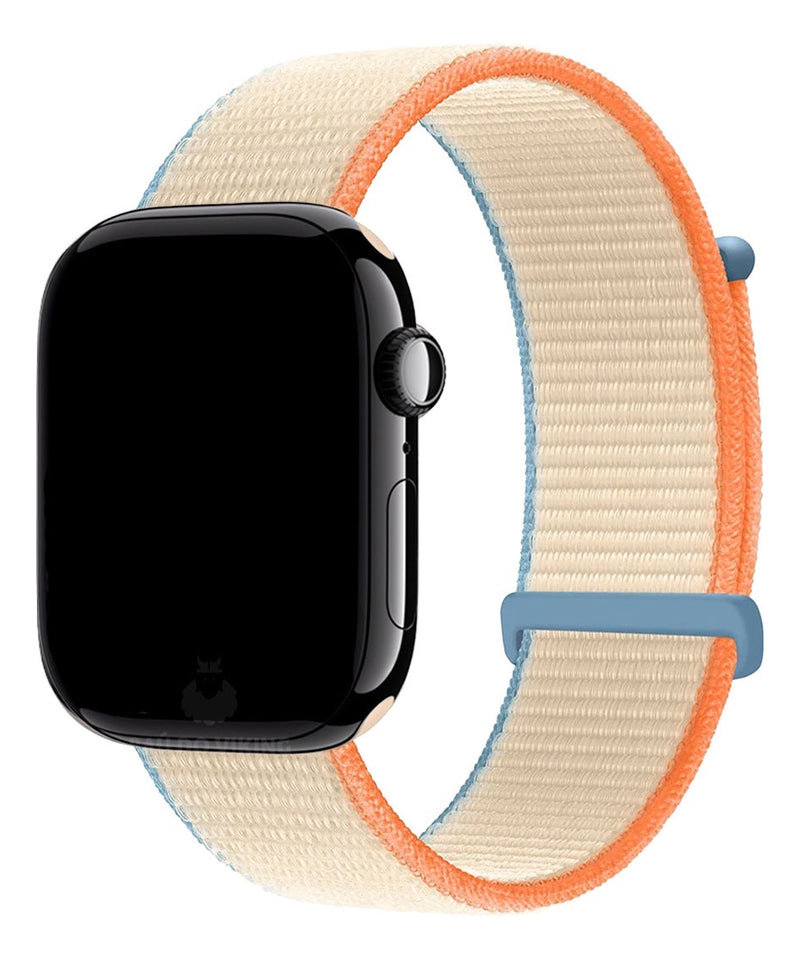 Baú do Viking pulseira Nylon Loop rosa areia compatível com Apple Watch 38/40/41/42mm