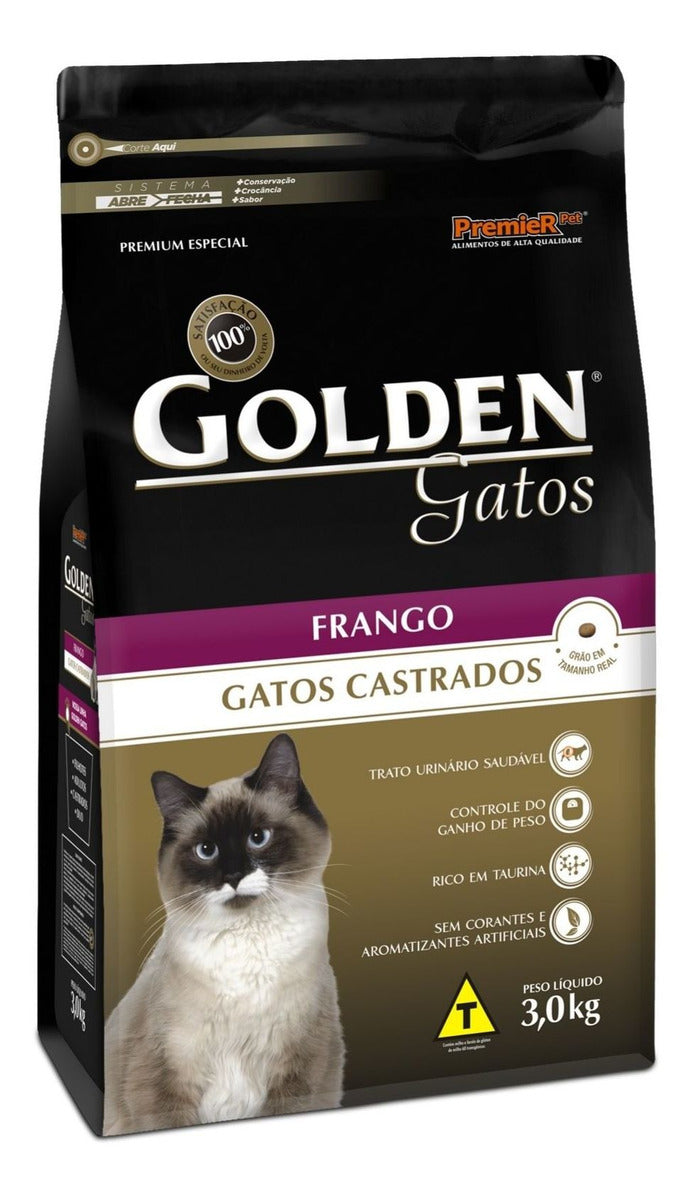 Alimento Golden Premium Especial Castrados para gato adulto sabor salmão de 3 kg