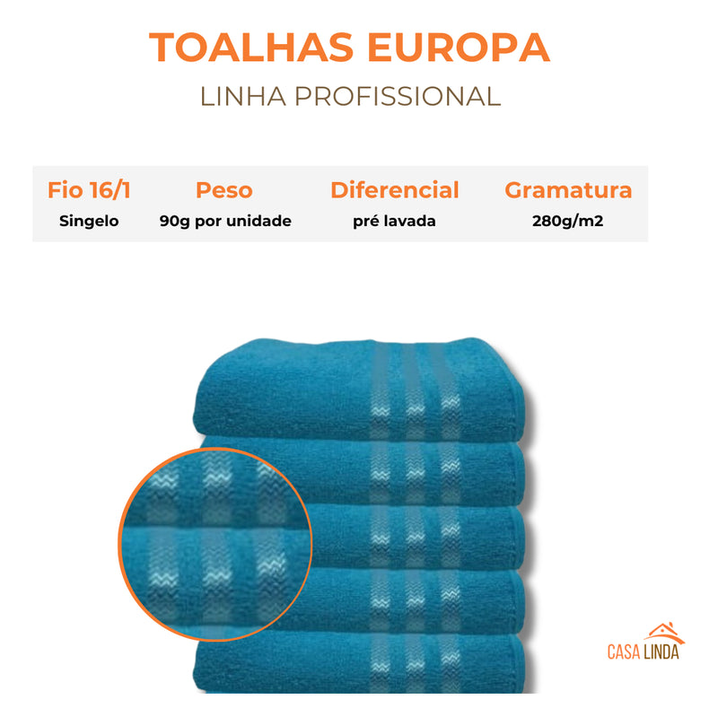 Kit 5 Toalhas De Rosto Para Salão 45x70 - Europa - Color