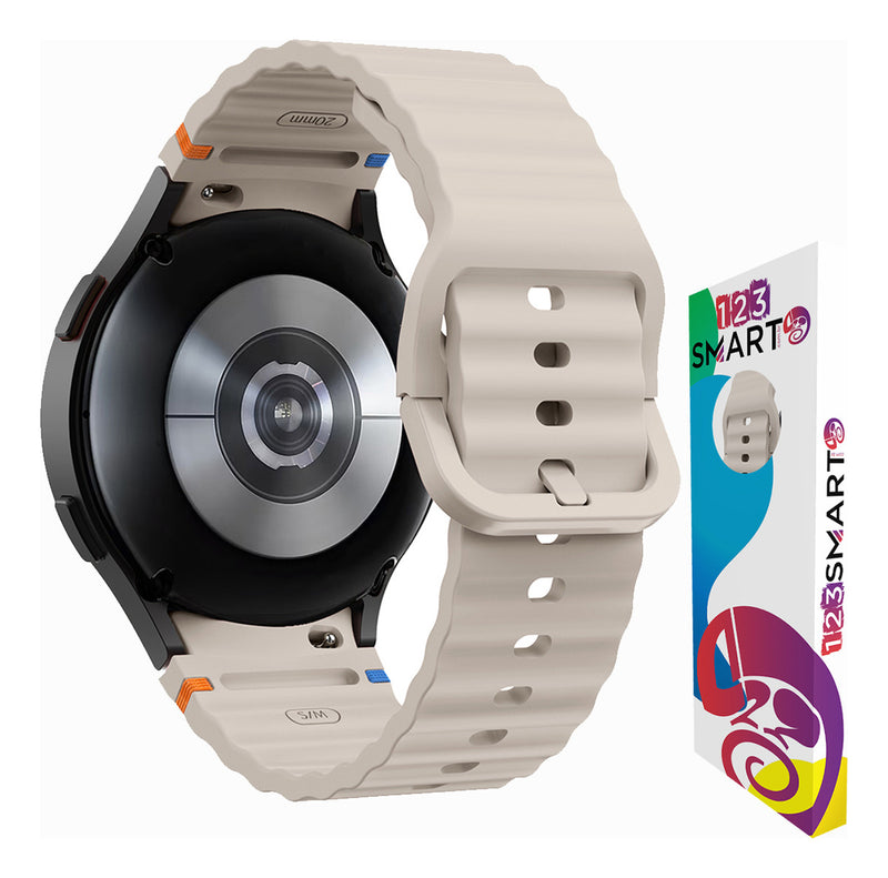 Pulseira De Silicone Ridge 3 Cores 123-alc-07 Marca 123smart Compavel Com Samsung Galaxy Watch 4 5 6 7 Fe 40mm 42mm 43mm 44mm 45mm 46mm 47mm Classic Pro - Cor Preto