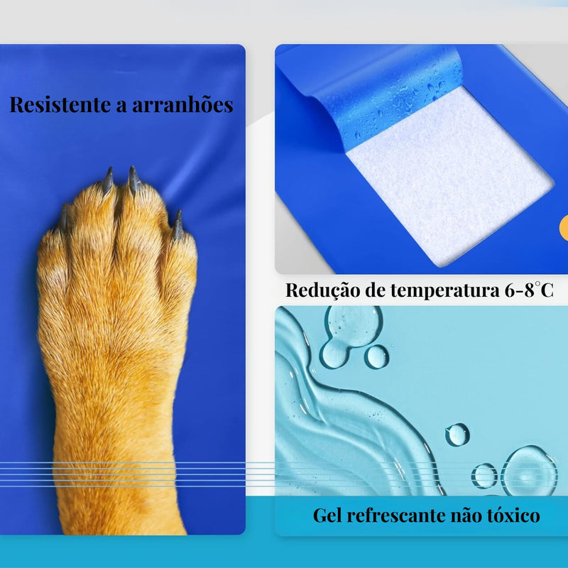 Tapete Colchão Refrescante Gelado Térmico Para Pets Cães Gatos 65x50cm Pet Ringo