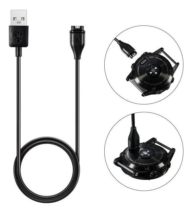 Cabo Usb Para Garmin Fenix 5 5s 5x 6 6x 6s 935 Vivoactive 3 Preto