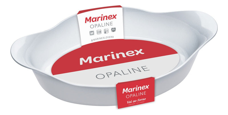 Marinex conjunto de assadeiras oval opaline 3 peças branco