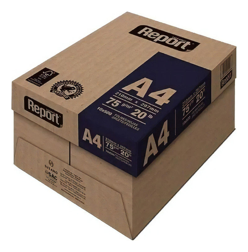 Report A4 Multifunção De 500 Folhas De 75g Branco De 5 Unidades Por Kit