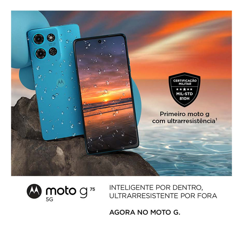 Smartphone Motorola Moto g75 5G - 256GB 16GB (8GB RAM+8GB Ram Boost) e 50MP Sony Lytia 600 Camera Moto AI Ultrarresistencia militar - Preto