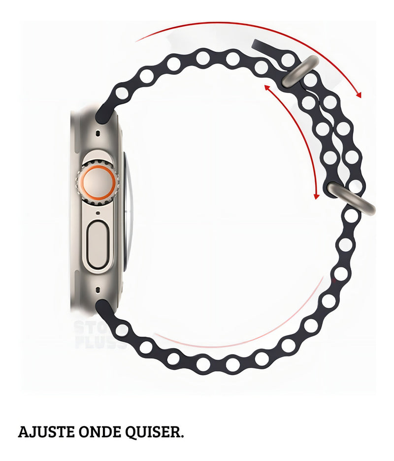 Pulseira Oceano Para Apple Watch Ultra 49mm Cor Lilás