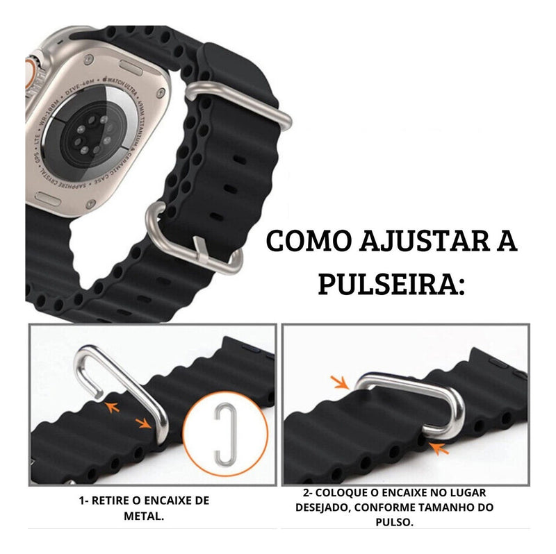 Pulseira Oceano Para Apple Watch Ultra 49mm Cor Rosa-claro