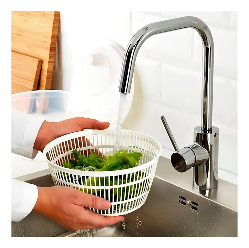 Centrífuga De Salada Secador Verduras Manual 4 Litros Cores Cor Cinza