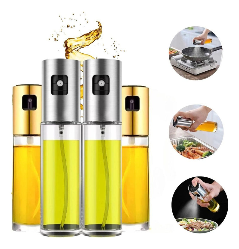 Galheteiro Spray Tempero Azeite Vinagre Borrifador Domeasy Cor Prateado