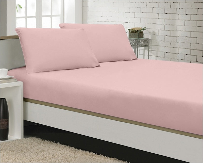 Lençol Zelo Percal 180 Com Elástico Casal - Rose Cor Rosa Desenho do tecido Liso