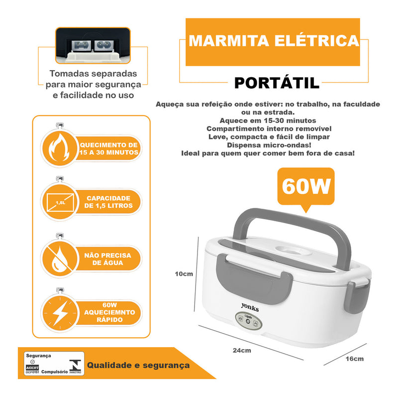 Marmita Elétrica Yonks Bivolt Carro/casa 12v/24v E 110v/220v
