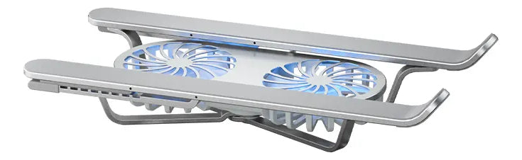 Suporte De Notebook Articulado Dobrável Ergonomico Em Aluminio Prateado Rishon