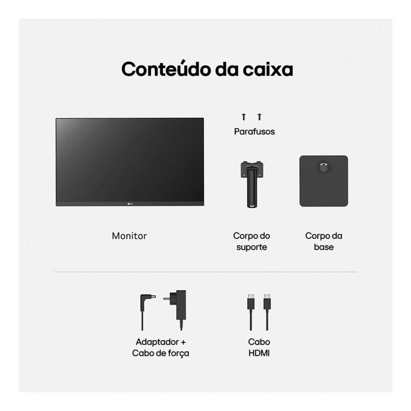 Monitor LG 24 Ips, Full Hd, 100hz, Hdmi, Ajuste De Inclinaç Cor Preto