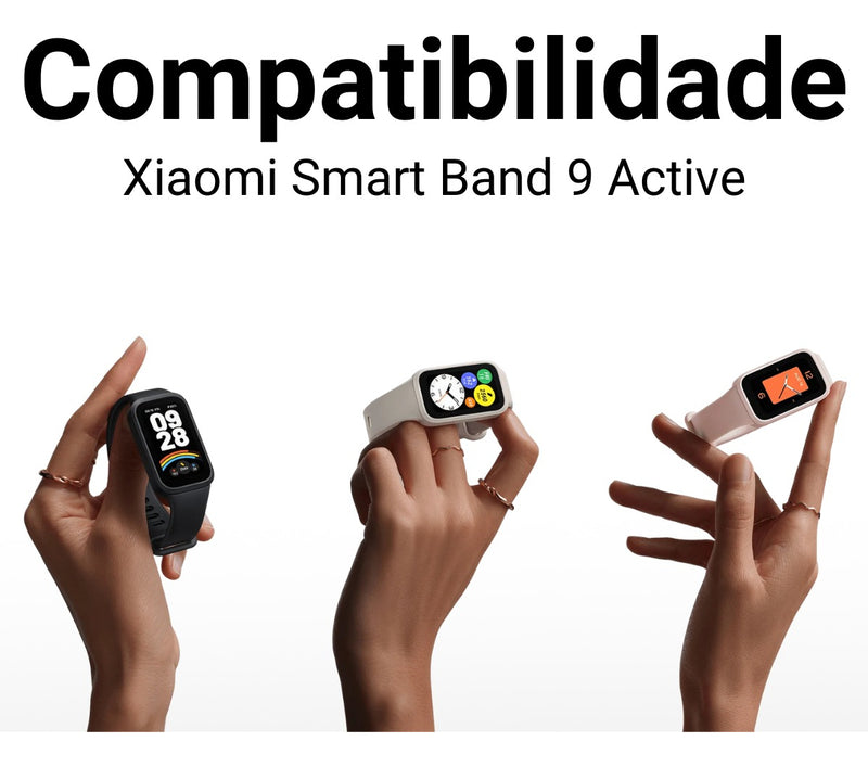 Pulseira 2em1 Protetora Para Xiaomi Smart Band 9 Active 1.47 Cor Rosa-claro