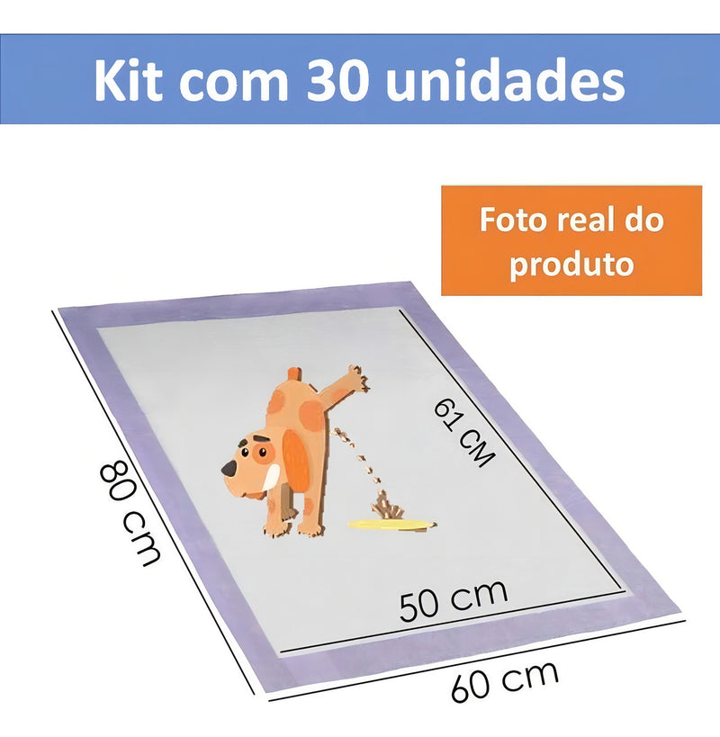 Tapete Higiênico Cachorro 50 Unidades Standard 1ª Linha (80x60) fralda manta absorvente pet cachorro cão