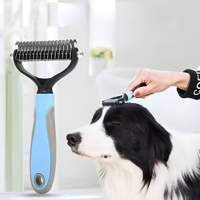 Rasqueadeira Removedor Tira Pelos Mortos Pets Gatos Grande Cor Azul E Preto - G