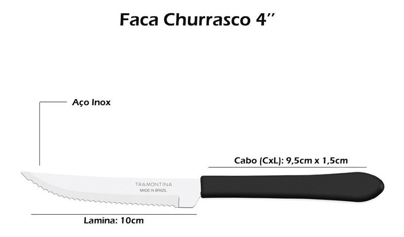 Faqueiro/Cozinha Tramontina Leme Aço Inox 20 Peças Vermelho