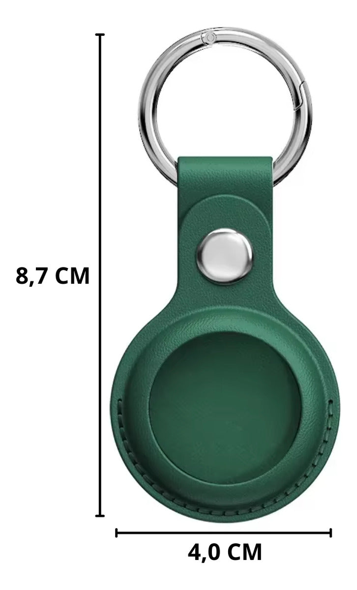Capa Case De Couro Para Airtag Com Chaveiro Premium