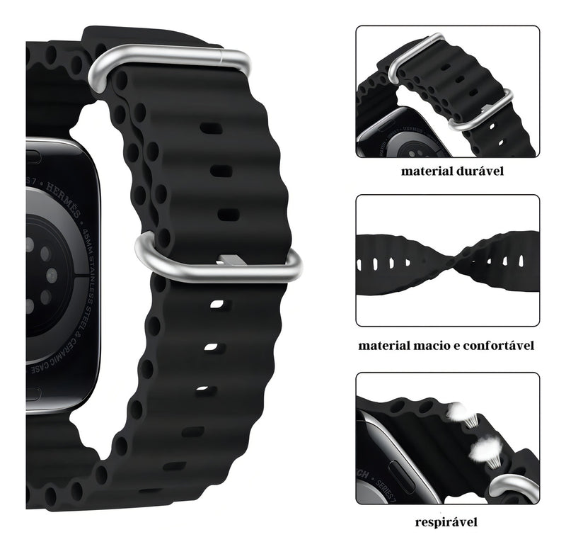 Pulseira Oceano Para Apple Watch Ultra 49mm Cor Rosa-claro